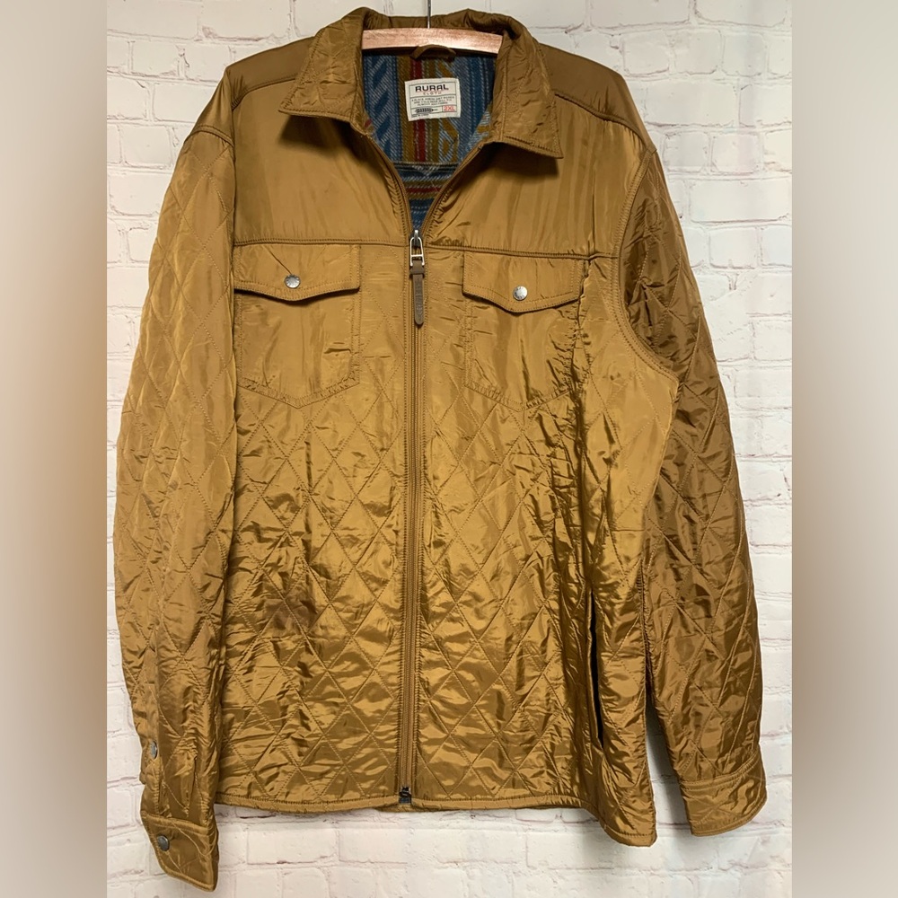 Rural Cloth Sunday Gold Quilted Western Tribal Lined Jacket Size 2XL